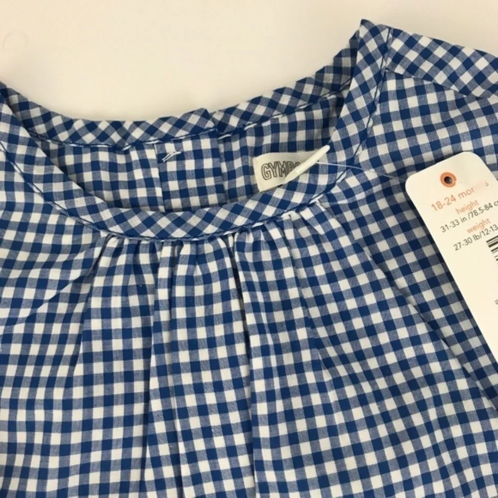 Gymboree Blue‎ Gingham Top Blouse 2T NWT